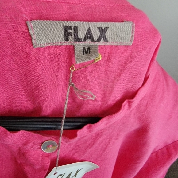 FLAX Linen Round Neck Button-down Blouse size M NWT - Picture 3 of 5